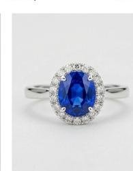 2.00ct Sapphire & Diamond Halo Ring