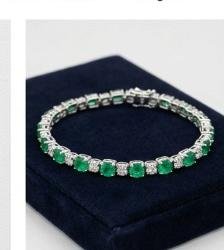 Emerald & Diamond Tennis Bracelet