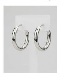 18K White Gold Hoop Earrings